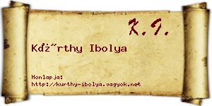 Kürthy Ibolya névjegykártya