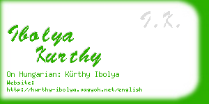 ibolya kurthy business card
